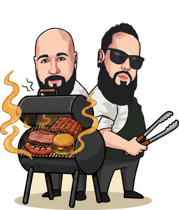 The Sig's Kitchen brothers working at the smoker