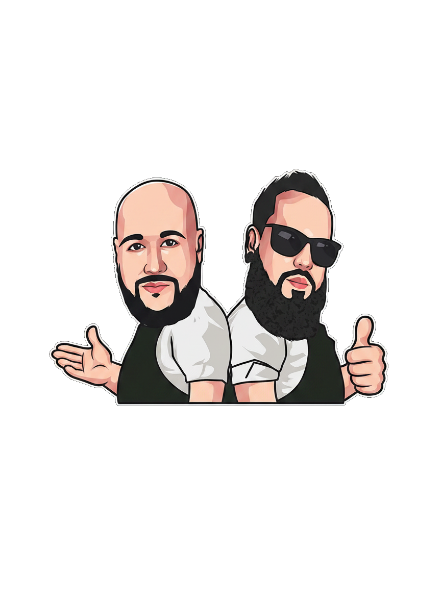 Cartoon Sig's Kitchen brothers waving